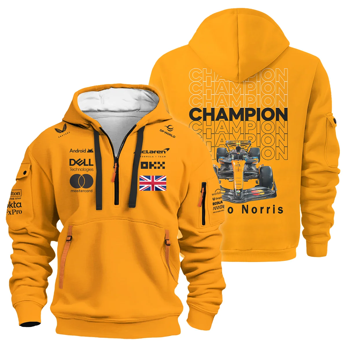 Champion 2025 Lando Norris McLaren F1 Team Hoodie Half Zip Unisex Motorsport Apparel BLVALN051225A2HDF