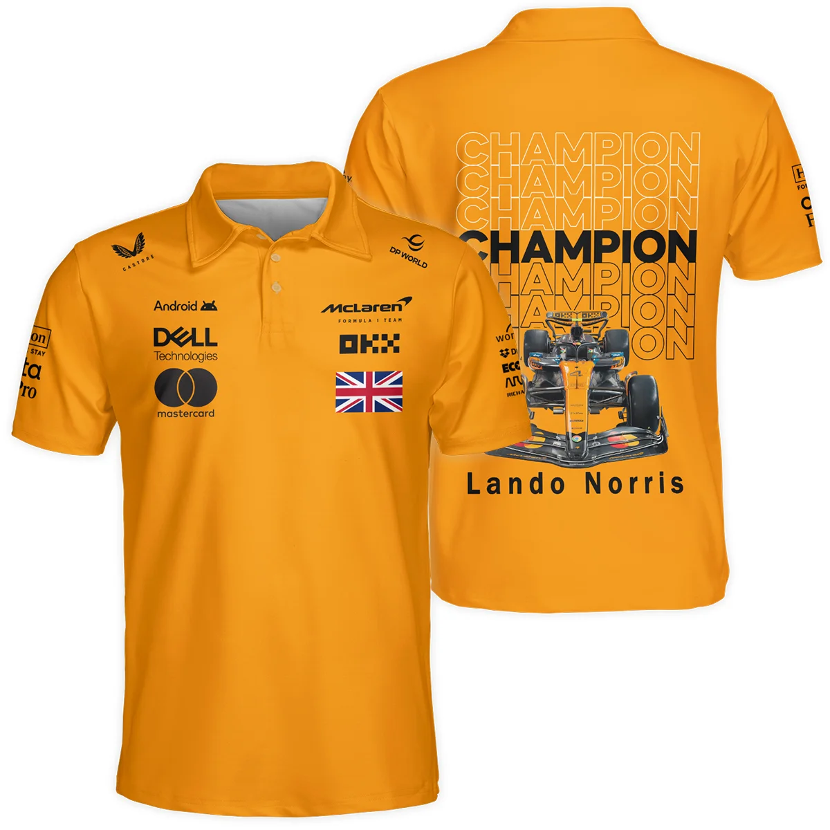 Champion 2025 Lando Norris McLaren F1 Team Polo Shirt Unisex Motorsport Apparel BLVALN051225A2PL