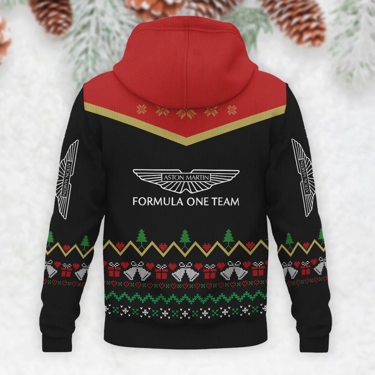 Christmas Gift Aston Martin Formula 1 - Knitted Hoodie BLVAF12209250A7AM - Image 3