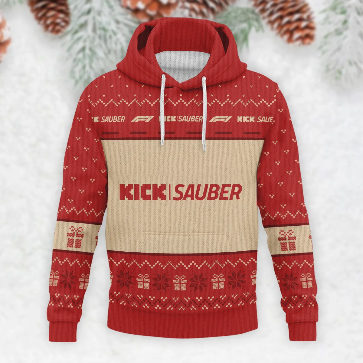 Christmas Kick Sauber Formula 1 - Knitted Hoodie BLVAF12209250A14KS - Image 2