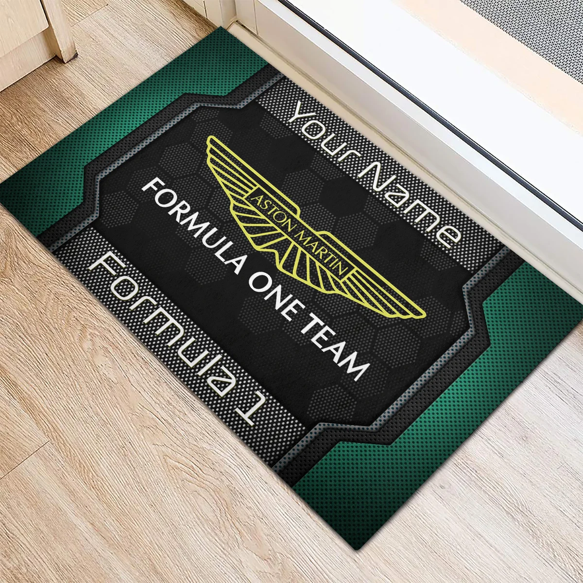 Custom Name Aston Martin F1 Rubber Base Doormat - All Over Print BLF1139A2AM - Image 3