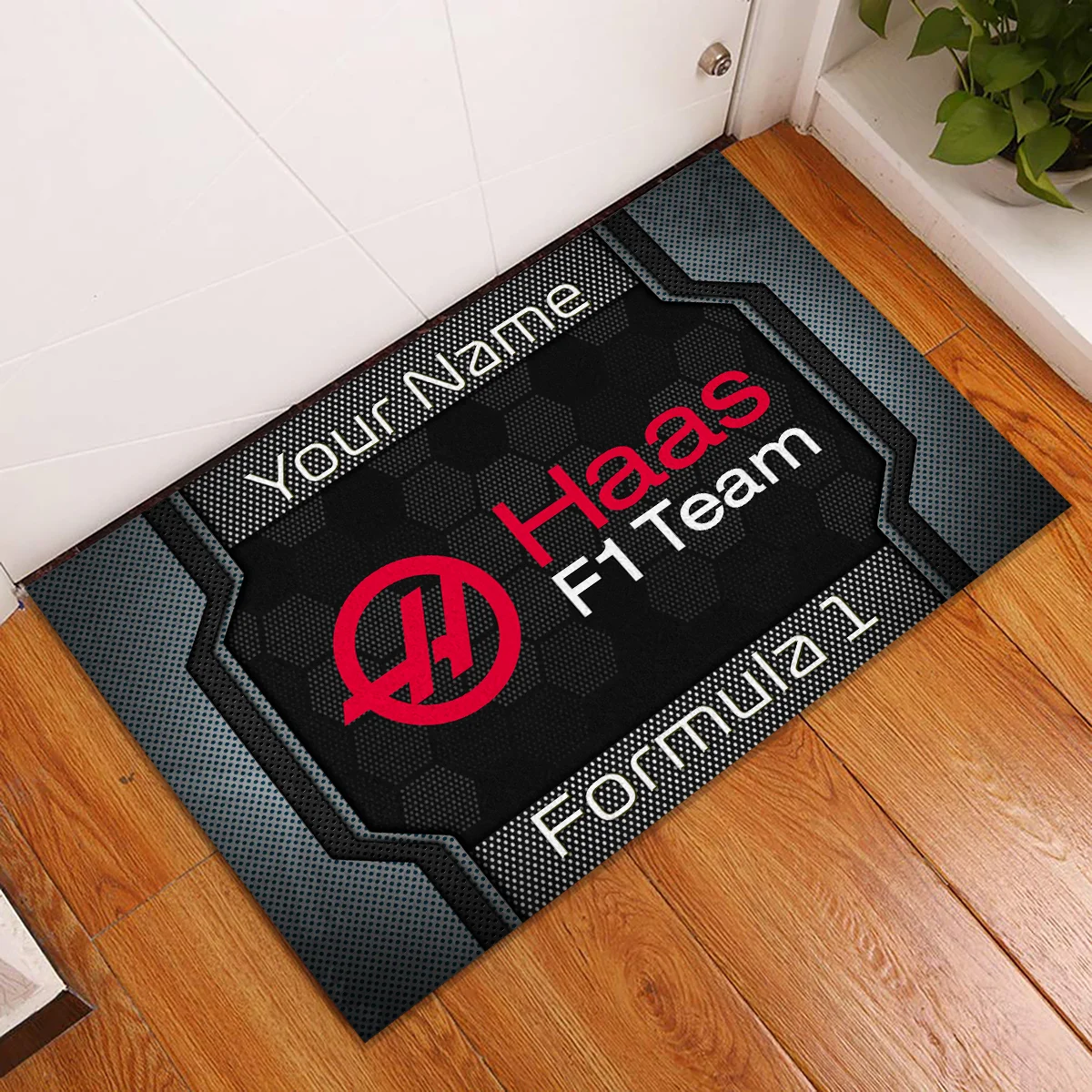 Custom Name Haas F1 Rubber Base Doormat - All Over Print BLF1139A2HAAS - Image 2