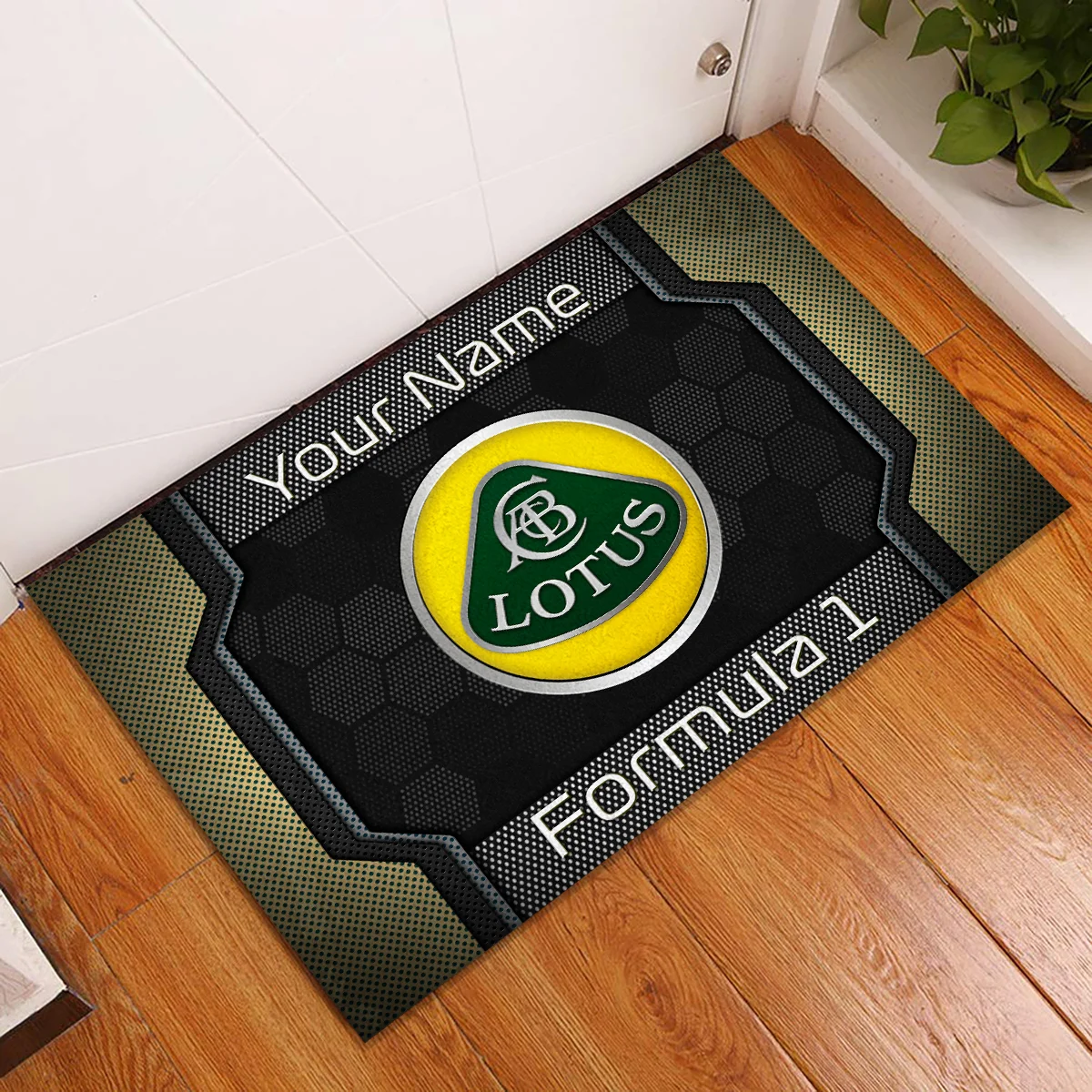Custom Name Lotus F1 Rubber Base Doormat - All Over Print BLF1139A2LT - Image 2