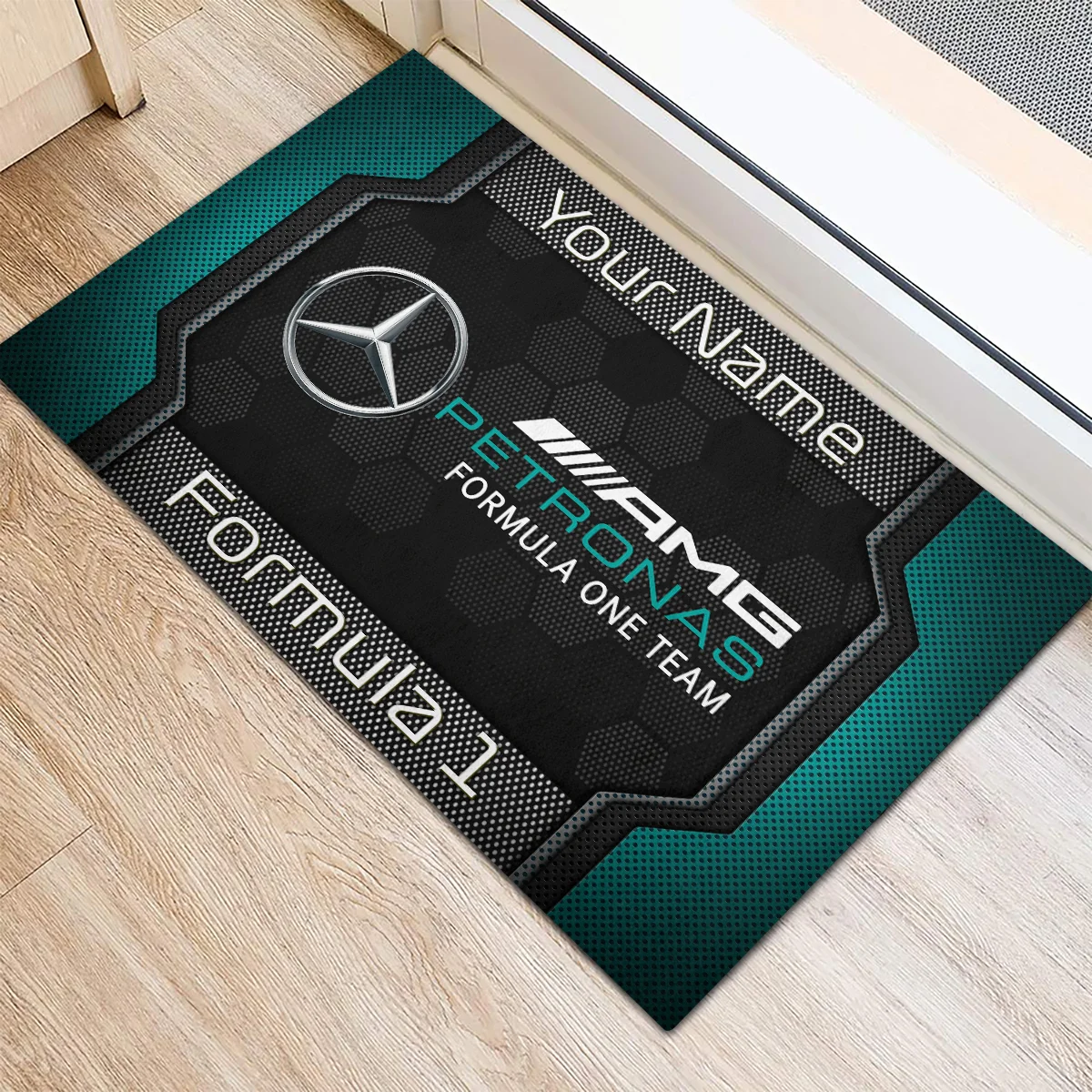 Custom Name Mercedes F1 Rubber Base Doormat - All Over Print BLF1139A2MER - Image 3