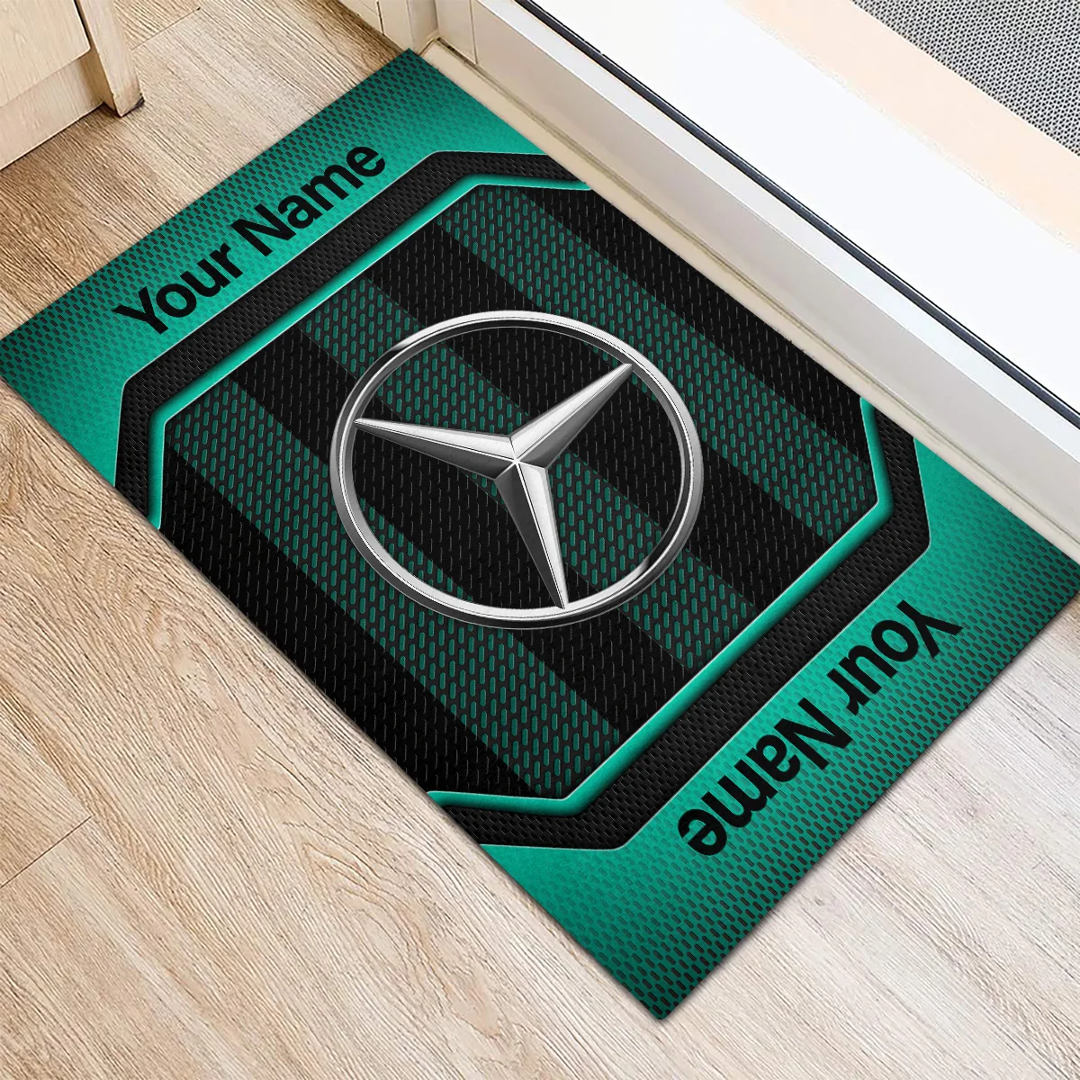 Custom Name Mercedes F1 Rubber Base Doormat - All Over Print BLF1139A4MER - Image 3