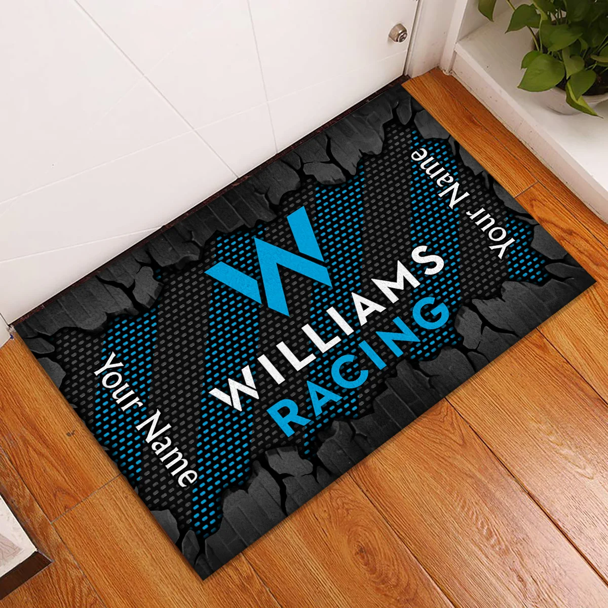 Custom Name Williams F1 Rubber Base Doormat - All Over Print BLF1139A11WIL - Image 2