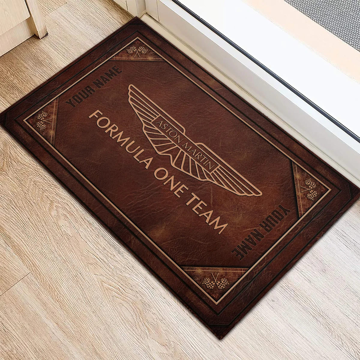 Custom Your Name Aston Martin F1 Rubber Base Doormat - All Over Print BLF1139A9AM - Image 3