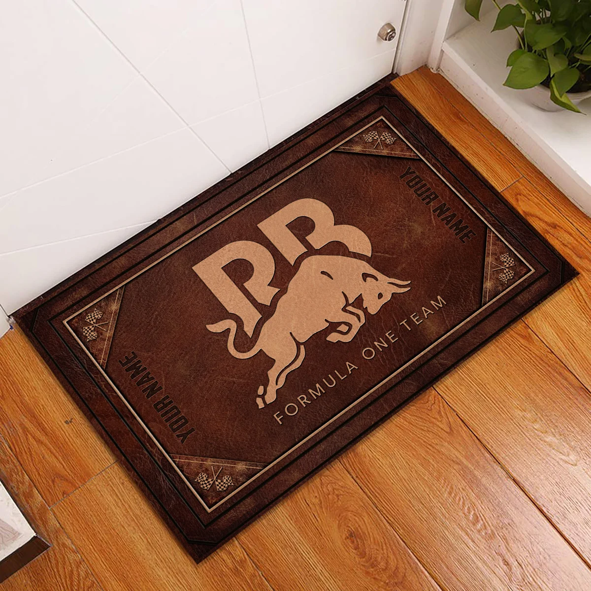 Custom Your Name Racing Bulls F1 Rubber Base Doormat - All Over Print BLF1139A9RAC - Image 2