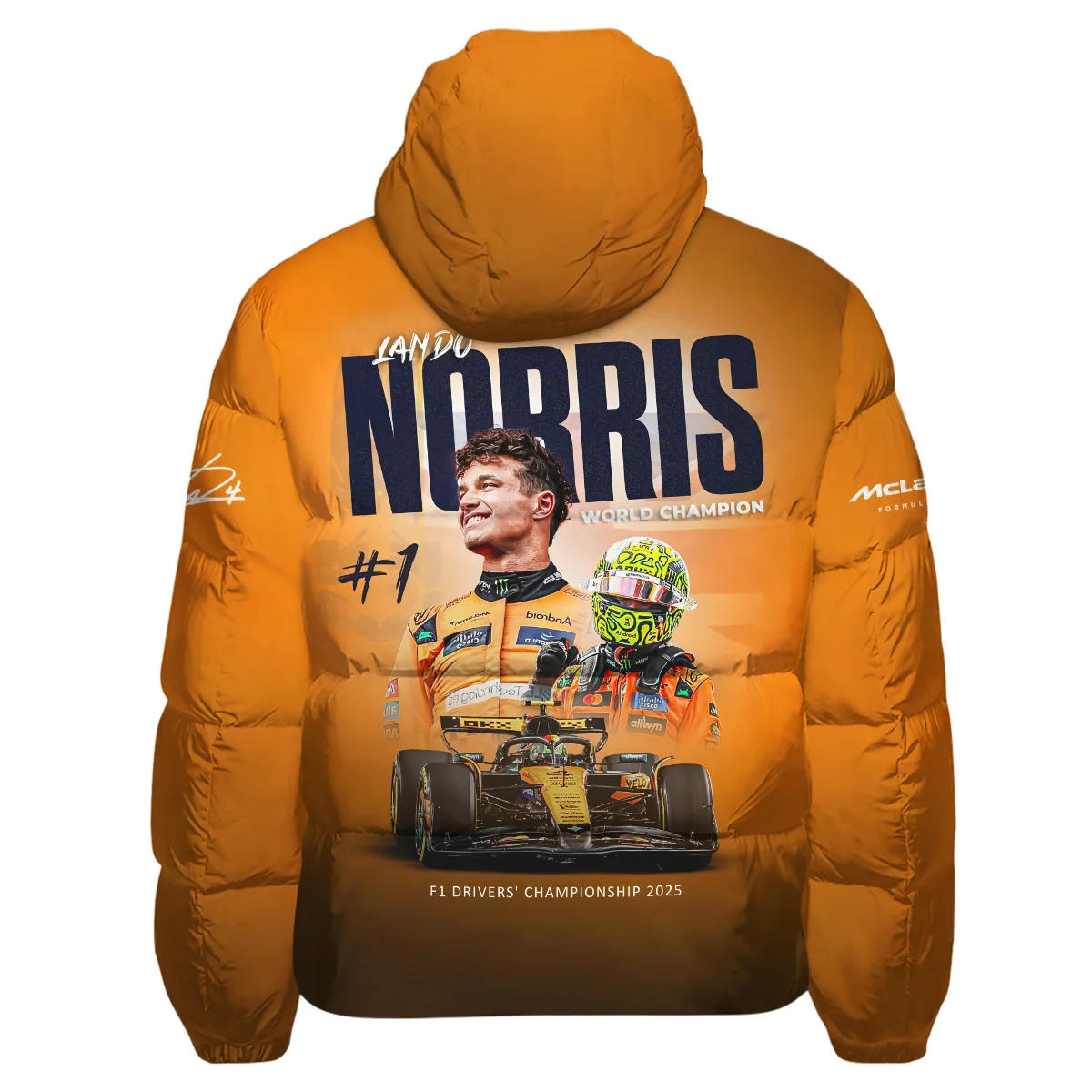 F1 Drivers' Championship 2025 Lando Norris McLaren F1 Team Down & Puffer Jackets BLNRWDCA10HCJ - Image 3