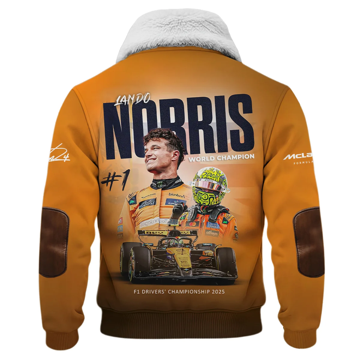 F1 Drivers' Championship 2025 Lando Norris McLaren F1 Team Fleece Jacket BLNRWDCA10FJ - Image 3