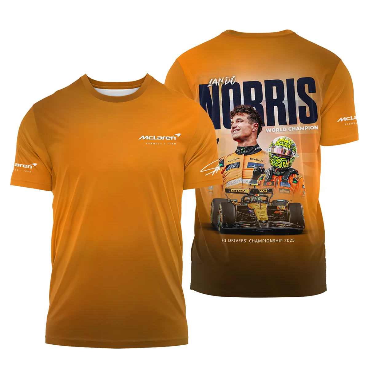 F1 Drivers' Championship 2025 Lando Norris McLaren F1 Team T-Shirt Unisex Motorsport Apparel BLNRWDCA10TS