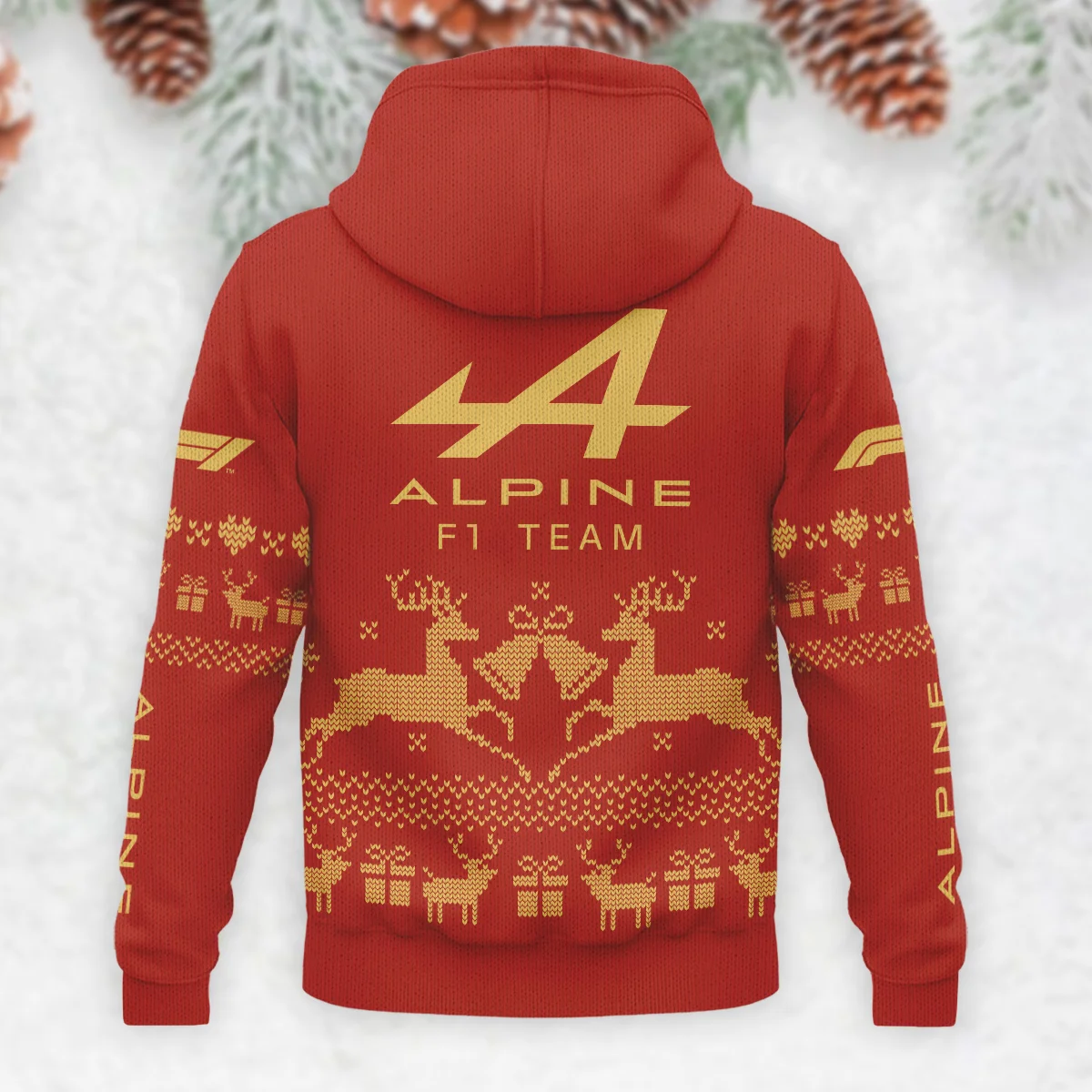 Festive Christmas Alpine Formula 1 - Knitted Hoodie BLVAF12209250A6ALP - Image 3