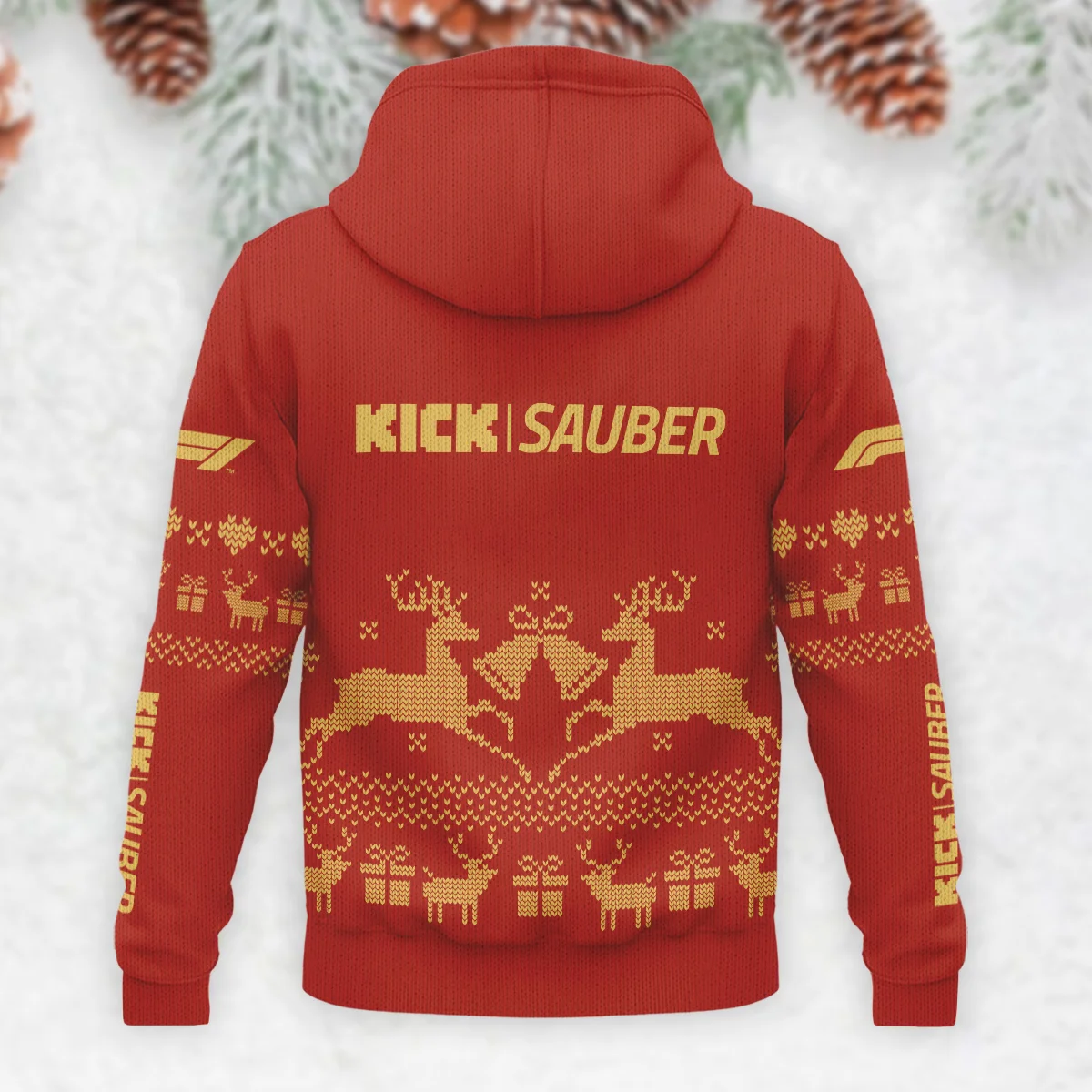 Festive Christmas Kick Sauber Formula 1 - Knitted Hoodie BLVAF12209250A6KS - Image 3