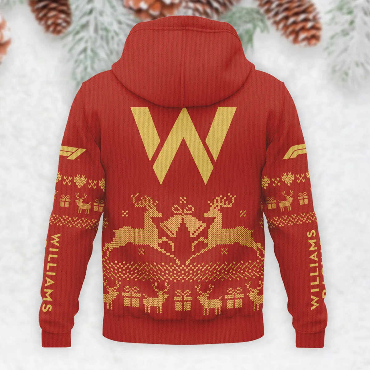 Festive Christmas Williams Formula 1 - Knitted Hoodie BLVAF12209250A6WIL - Image 3