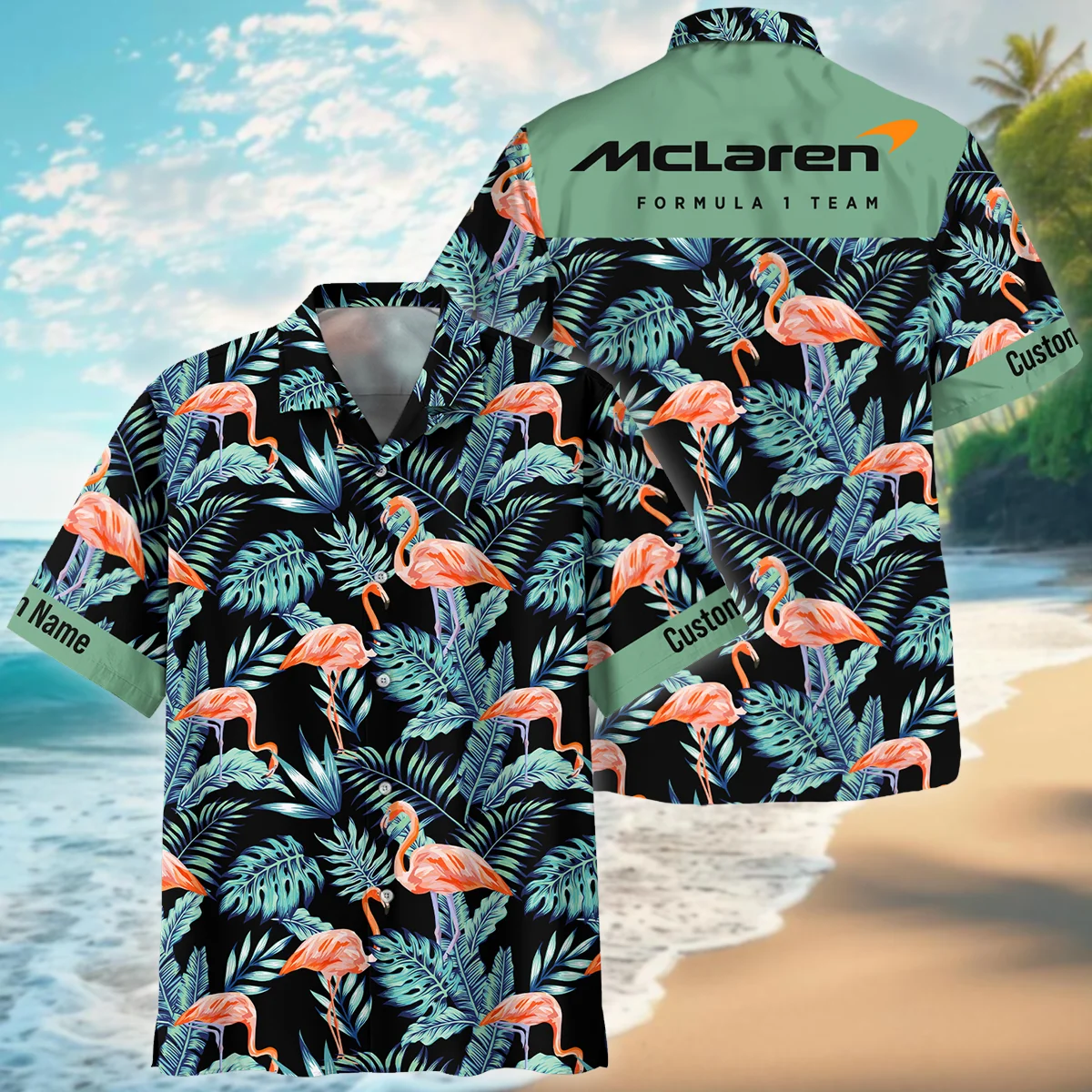 Flamingo Drift McLaren F1 Hawaiian Shirt Unisex Motorsport Apparel BL300475A12HW