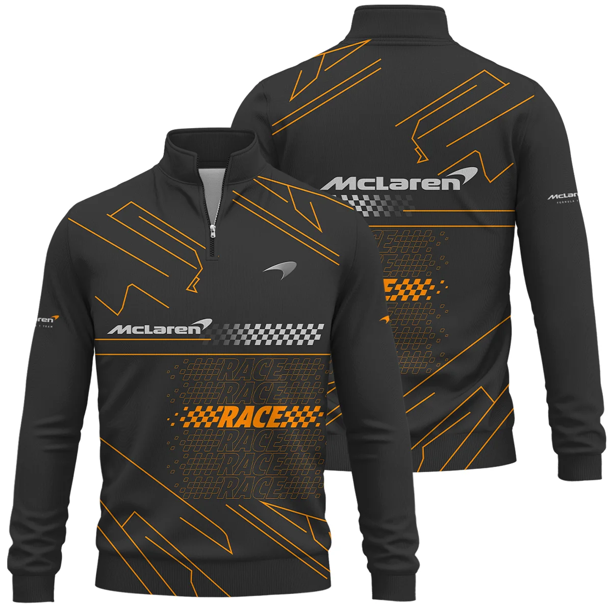 For Racing Fans - Papaya Team - Quarter-Zip Sweatshirt Unisex Motorsport Apparel BLMCL191025A1QZS