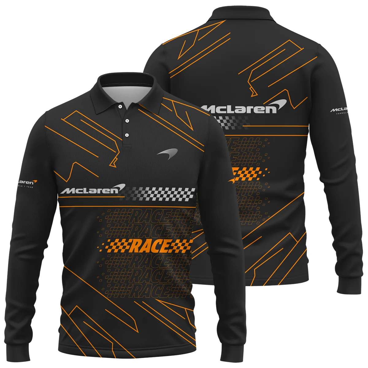 For Racing Fans McLaren F1 - Long Polo Shirt Unisex Motorsport Apparel BLMCL191025A1LPL