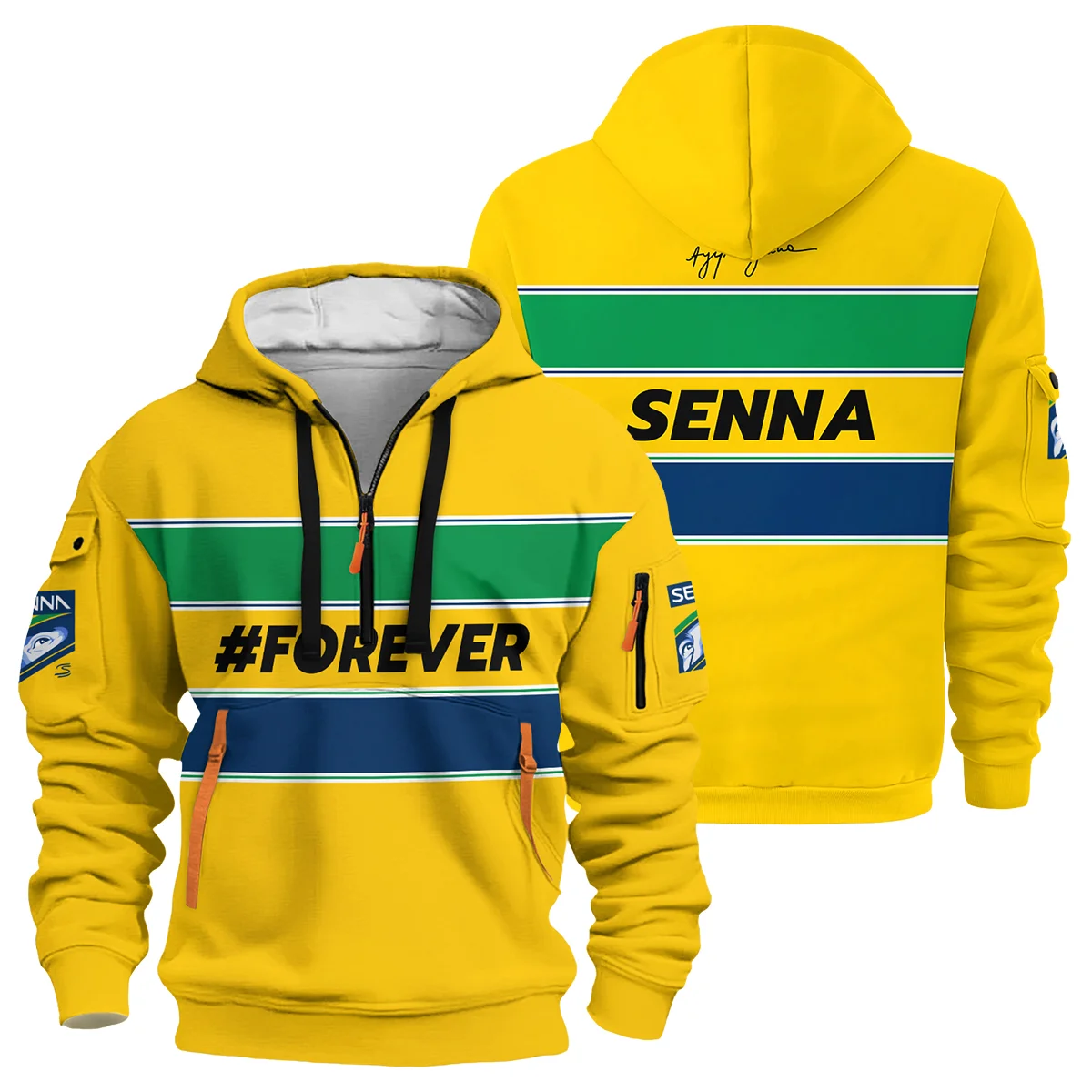 Forever Senna Formula One Hoodie Half Zipper BLF1190525A1HDF