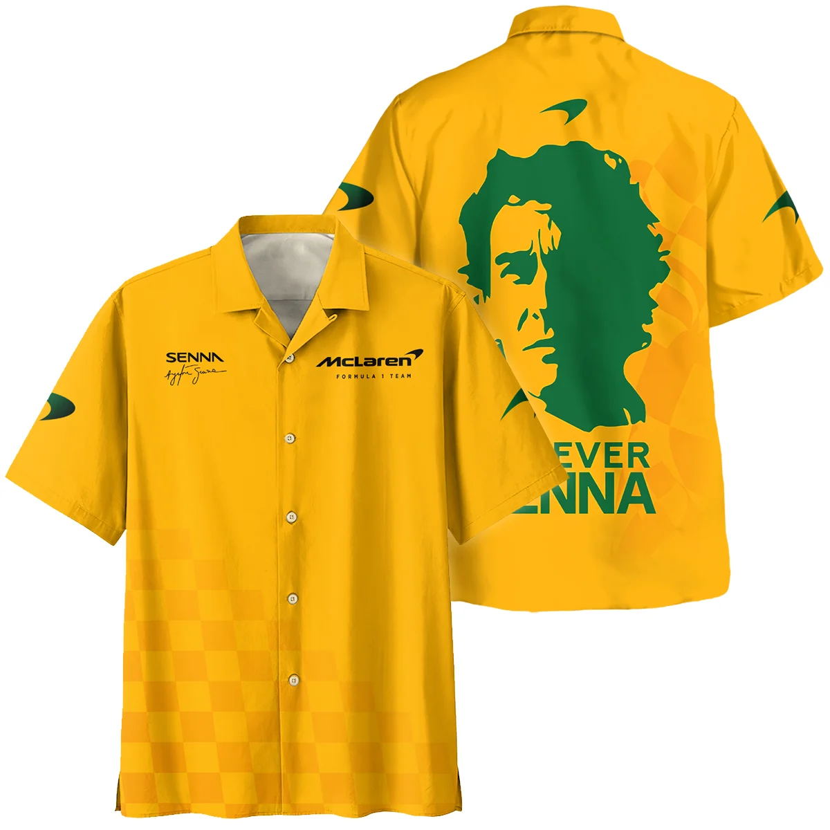 Forever Senna McLaren Formula One Hawaiian Shirt Unisex Motorsport Apparel BLF1190525A3HW