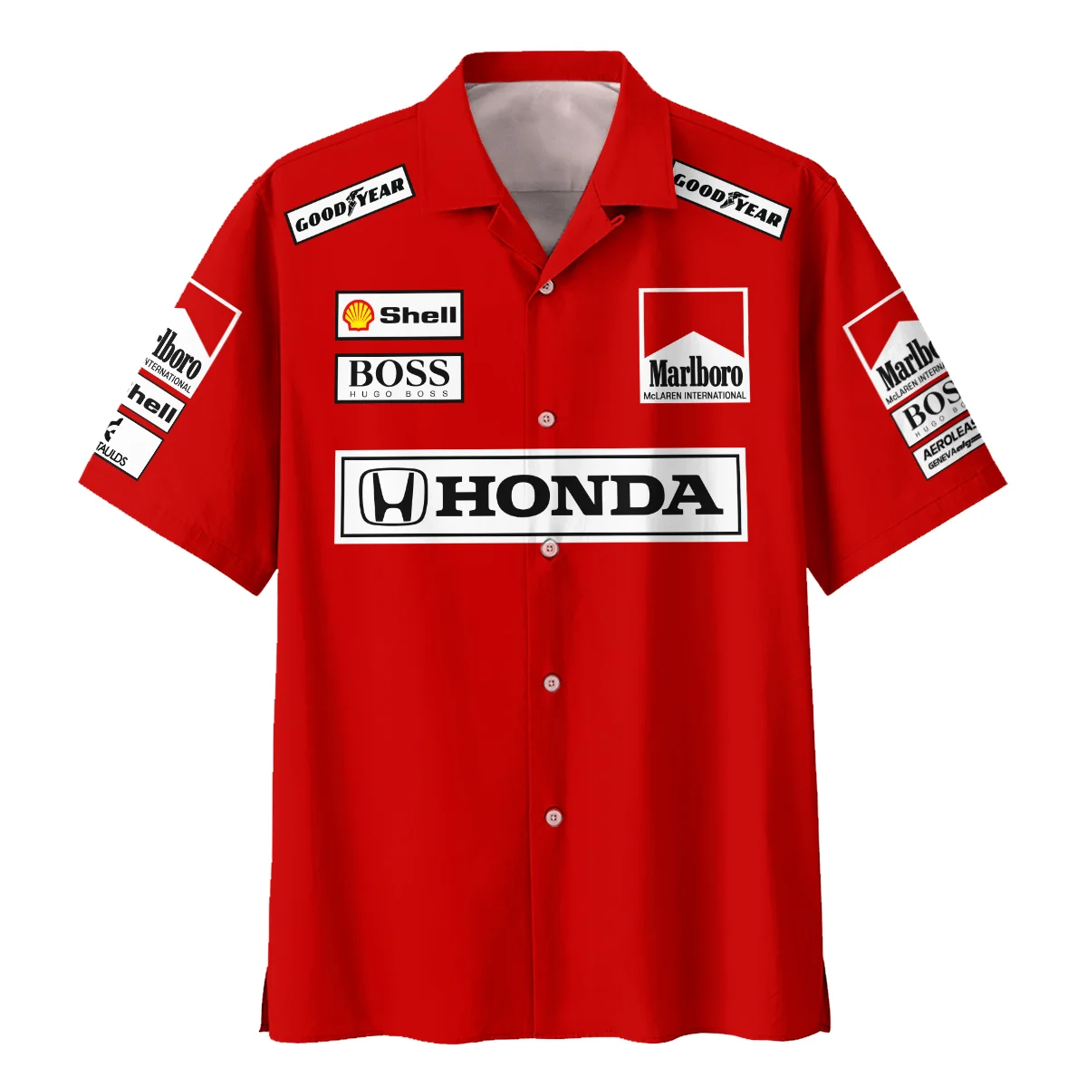 Alternative view of Gerhard Berger McLaren F1 Teamwear Hawaiian Shirt Unisex Motorsport Apparel BLGB261025A2HW