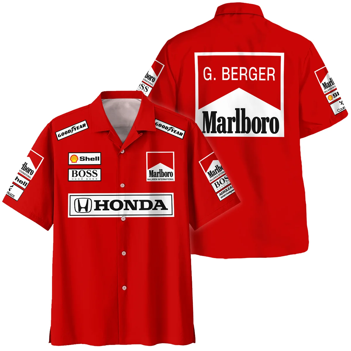 Gerhard Berger McLaren F1 Teamwear Hawaiian Shirt Unisex Motorsport Apparel BLGB261025A2HW