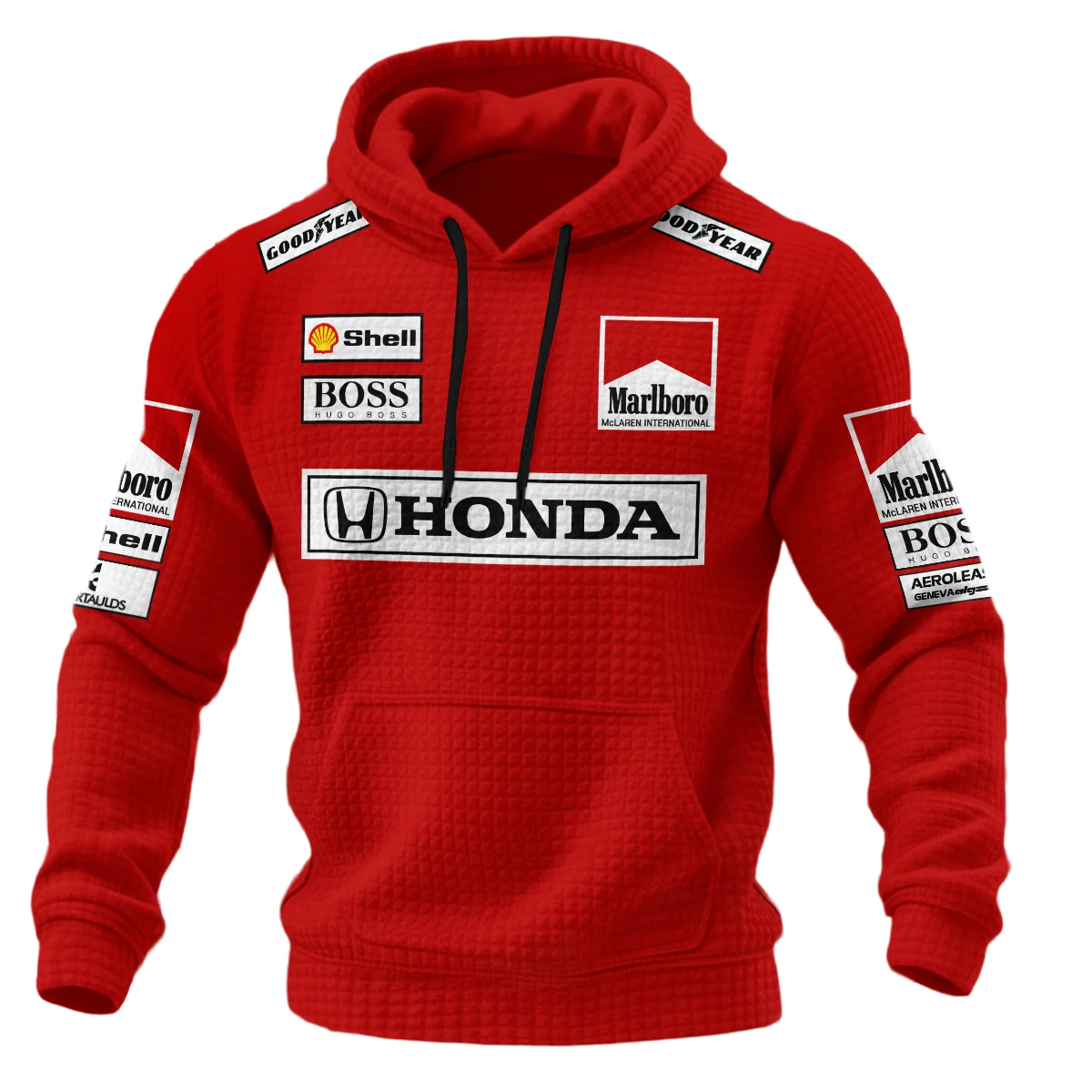 Alternative view of Gerhard Berger McLaren F1 Teamwear Hoodie Quilted Waffle Unisex Motorsport Apparel BLGB261025A2HQW