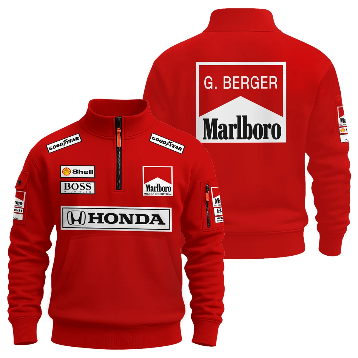 Gerhard Berger McLaren F1 Teamwear Sweatshirt Zipper Unisex Motorsport Apparel BLGB261025A2SHZ