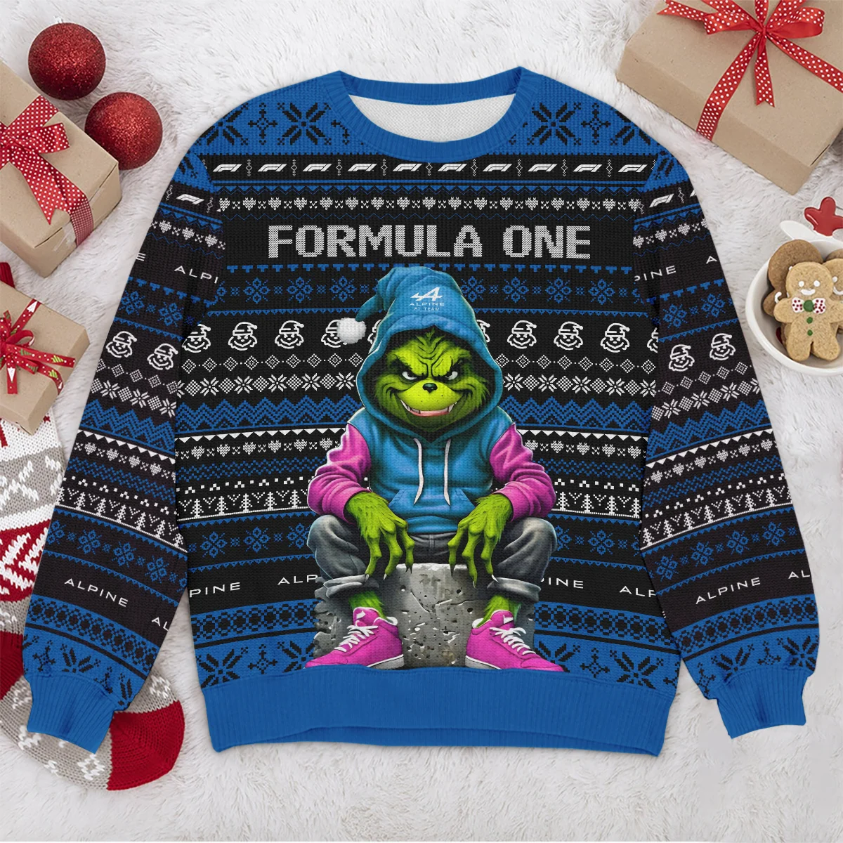 Grinch x Alpine Formula 1 - Ugly Sweater BLVAF1220925A18ALP - Image 4