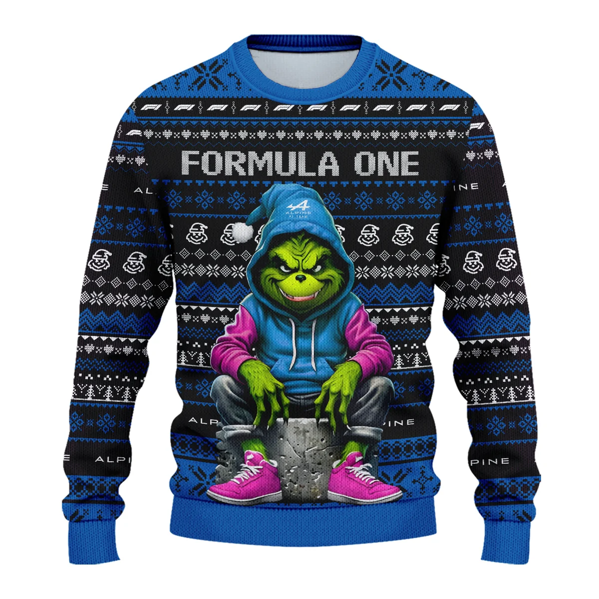 Grinch x Alpine Formula 1 - Ugly Sweater BLVAF1220925A18ALP - Image 2