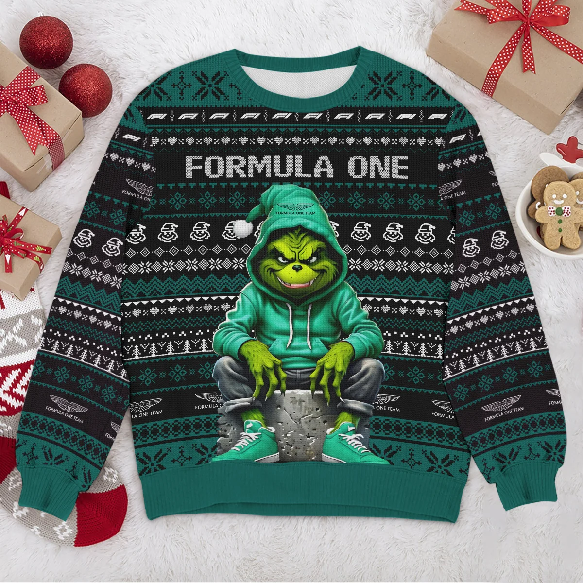 Grinch x Aston Martin Formula 1 - Ugly Sweater BLVAF1220925A18AM - Image 4
