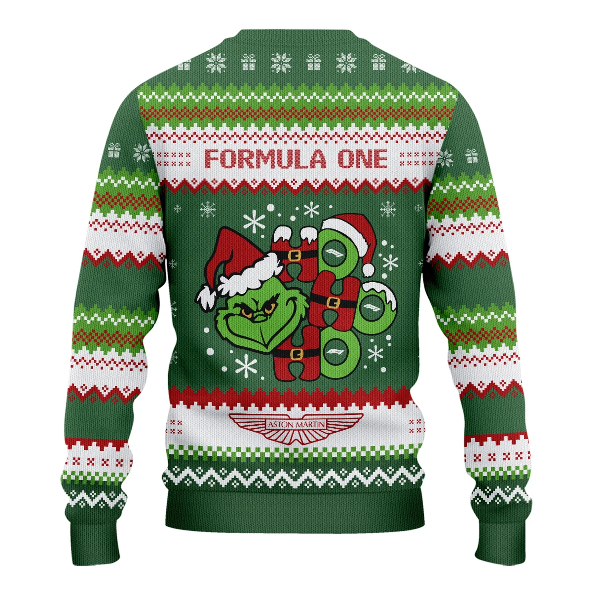 Hohoho The Grinch Aston Martin Formula 1 - Ugly Sweater BLVAF1220925A15AM - Image 3