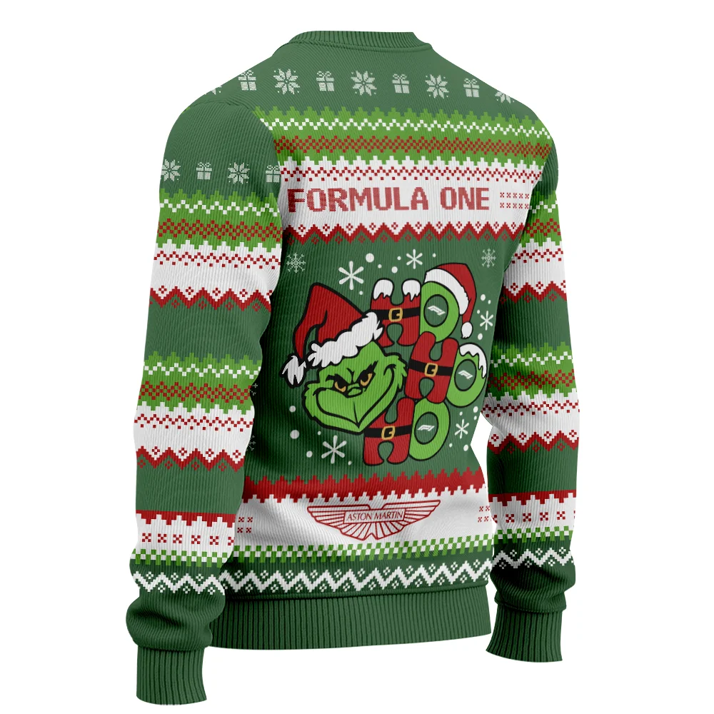 Hohoho The Grinch Aston Martin Formula 1 - Ugly Sweater BLVAF1220925A15AM - Image 5