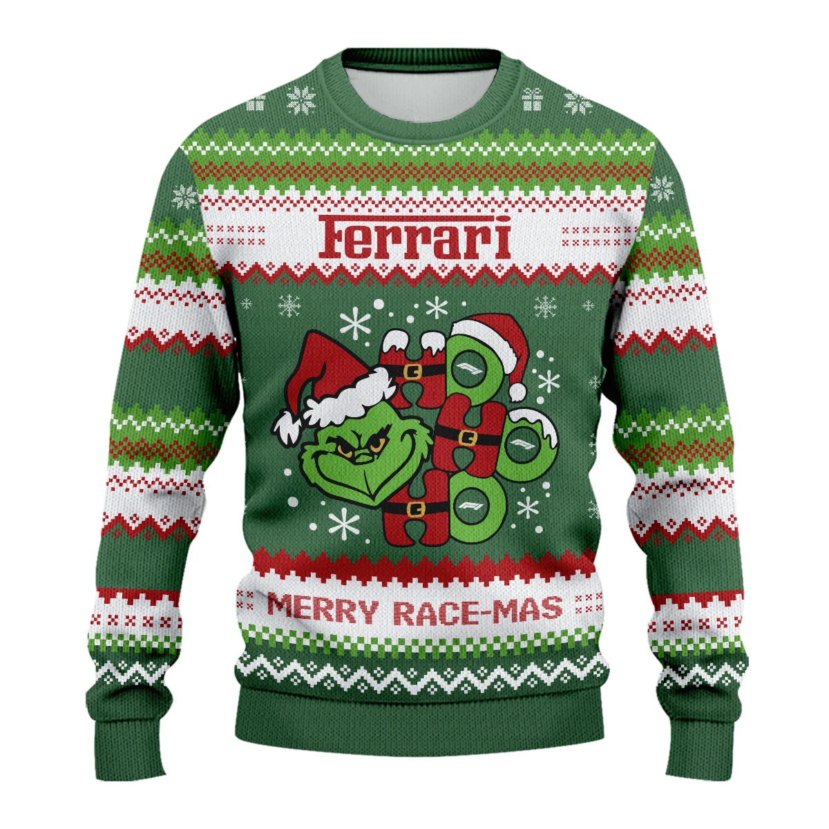 Hohoho The Grinch Ferrari Formula 1 - Ugly Sweater BLVAF1220925A15FRR - Image 2