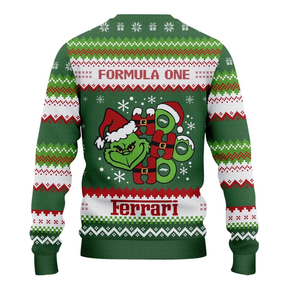 Hohoho The Grinch Ferrari Formula 1 - Ugly Sweater BLVAF1220925A15FRR - Image 3