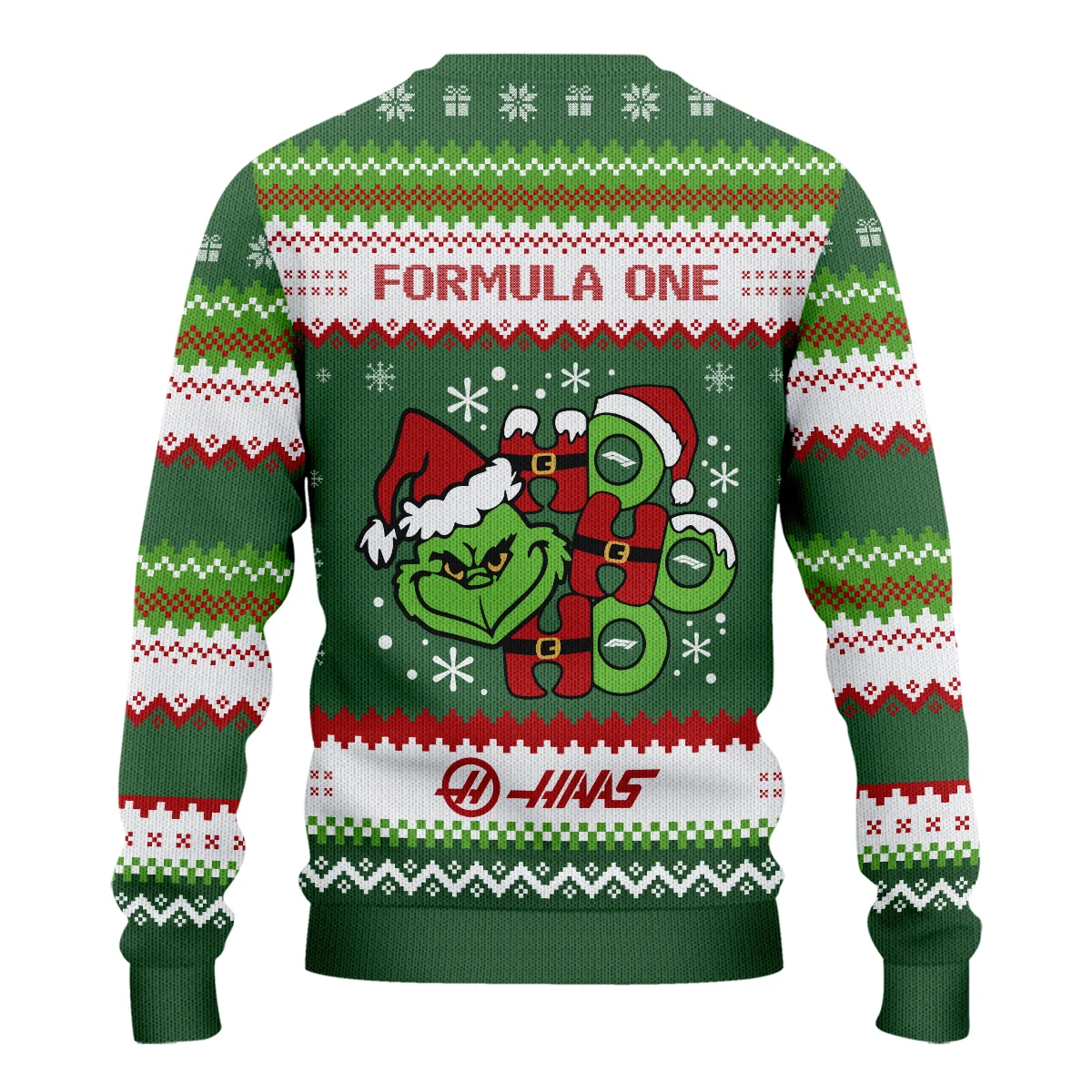 Hohoho The Grinch Haas Formula 1 - Ugly Sweater BLVAF1220925A15HAAS - Image 3