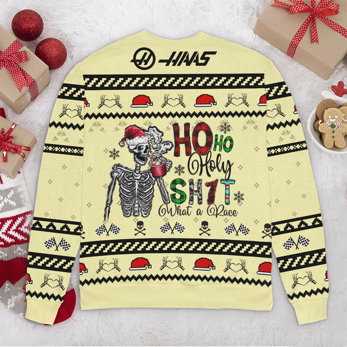 HolySh What A Race Haas Formula 1 - Ugly Sweater Unisex Motorsport Apparel BLVAF1220925A21HAAS - Image 6