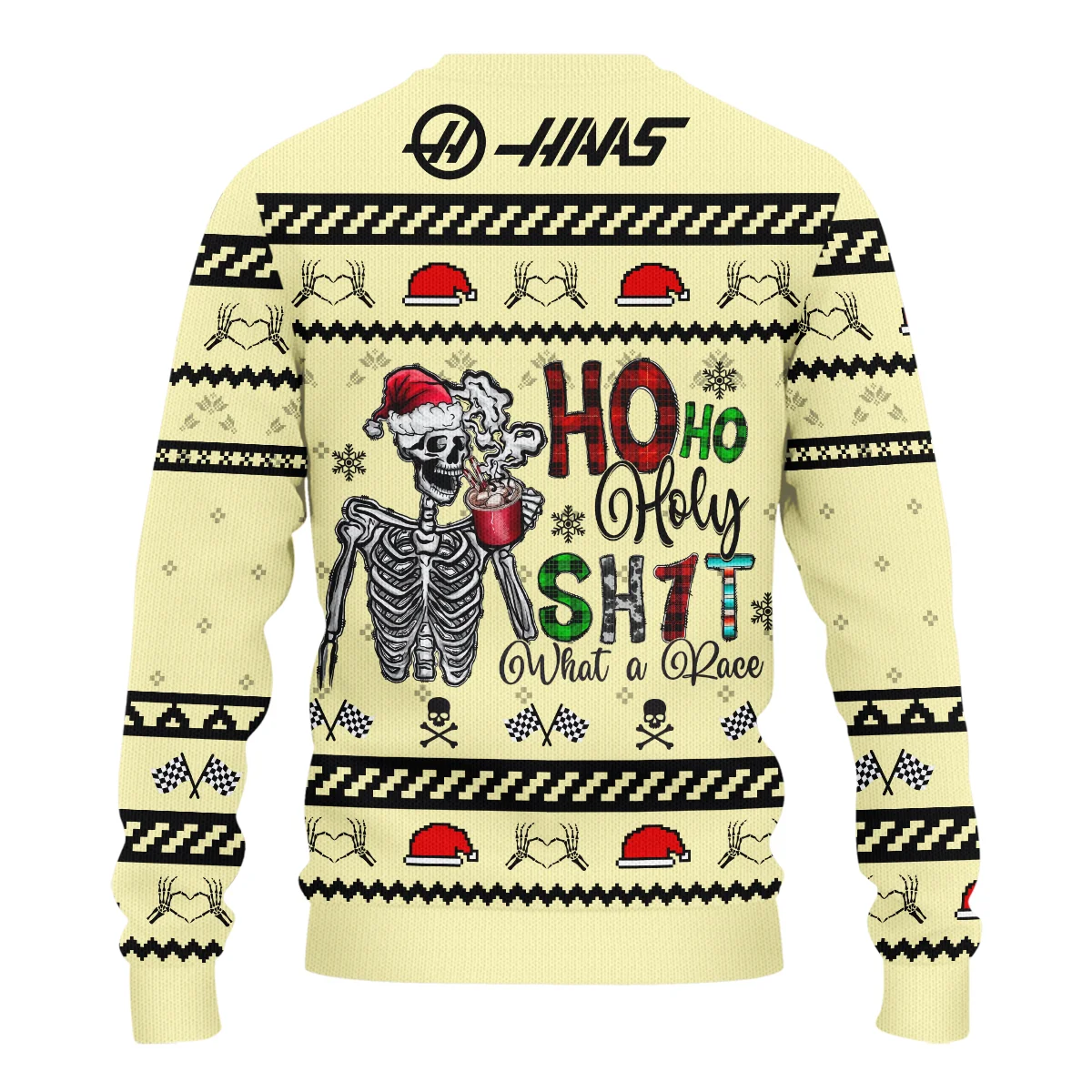 HolySh What A Race Haas Formula 1 - Ugly Sweater Unisex Motorsport Apparel BLVAF1220925A21HAAS - Image 3