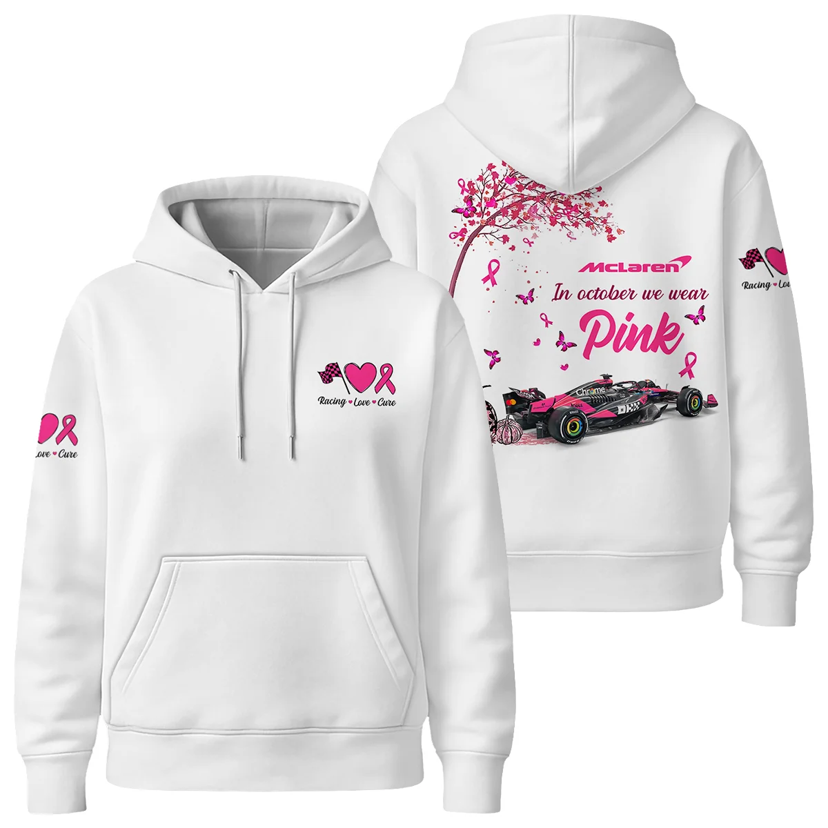 In October We Wear Pink McLaren Women Hoodie Unisex Motorsport Apparel BLMCL7925A1HD