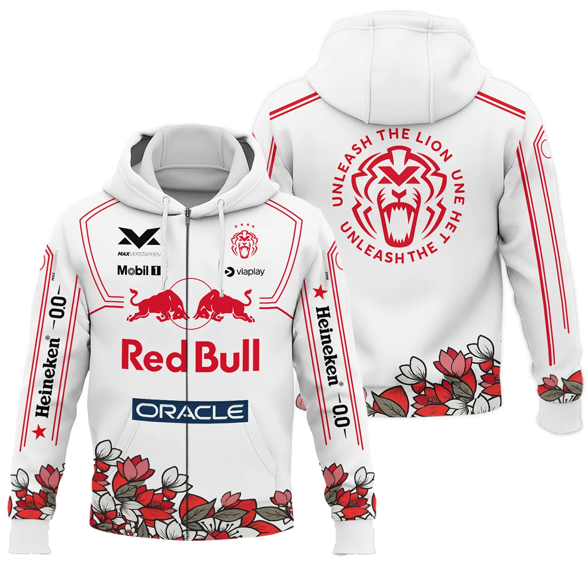 Japanese GP Unleash The Lion Max Verstappen Red Bull Racing F1 Zipper Hoodie Unisex Motorsport Apparel BLVAMV281125A5ZHD