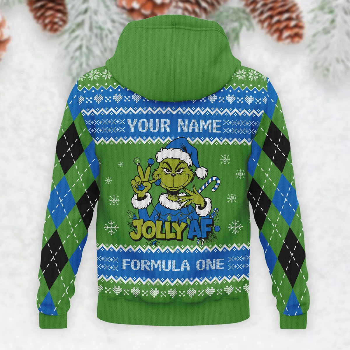 Jolly AF The Grinch Alpine Formula 1 - Knitted Hoodie BLVAF12209250A16ALP - Image 3