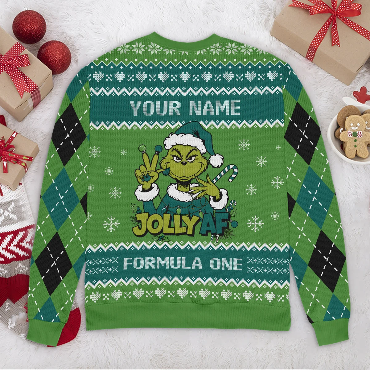 Jolly AF The Grinch Aston Martin Formula 1 - Ugly Sweater BLVAF1220925A16AM - Image 6