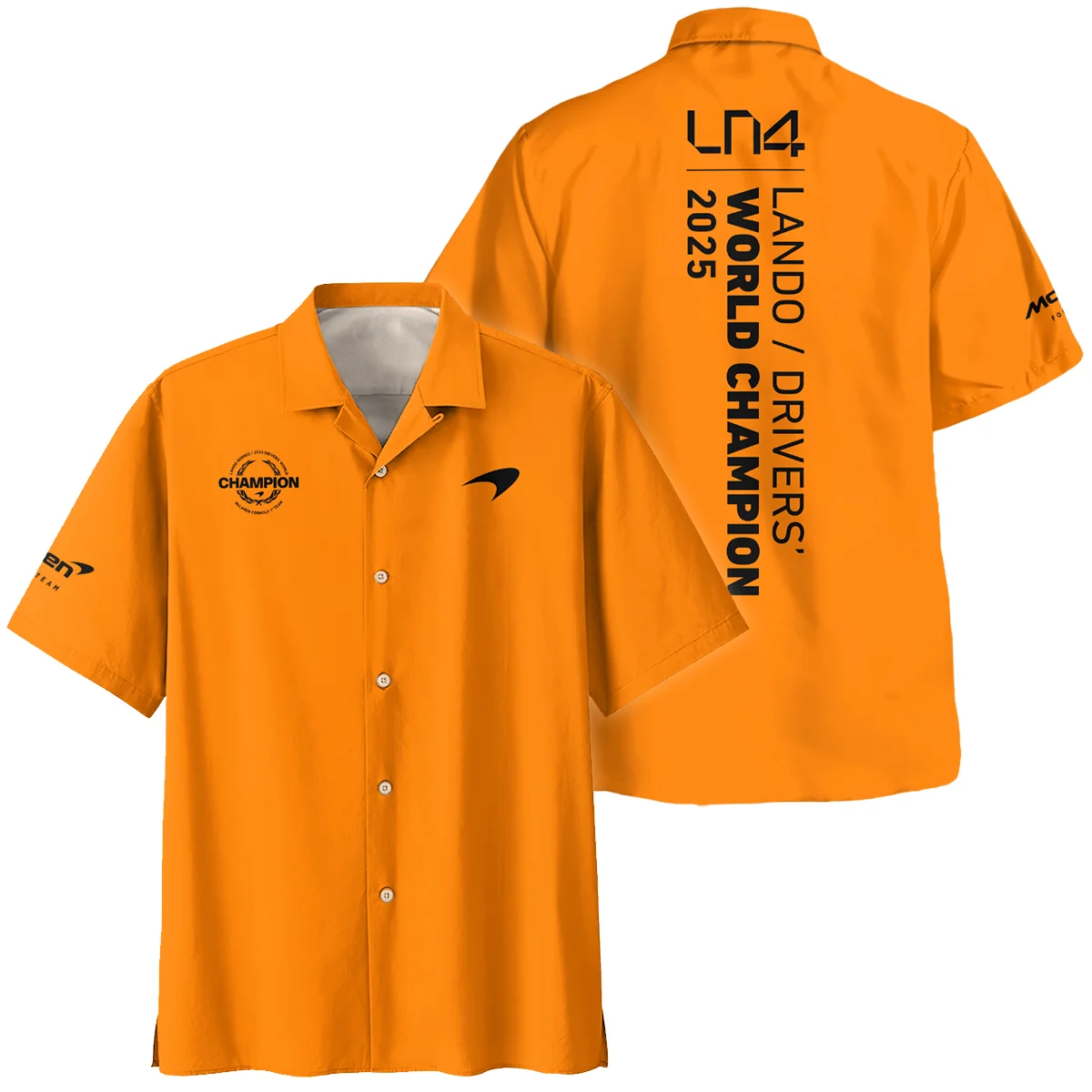 Lando Norris 2025 Drivers’ World Champion McLaren F1 Team Hawaiian Shirt Unisex Motorsport Apparel BLVALN051225A4HW