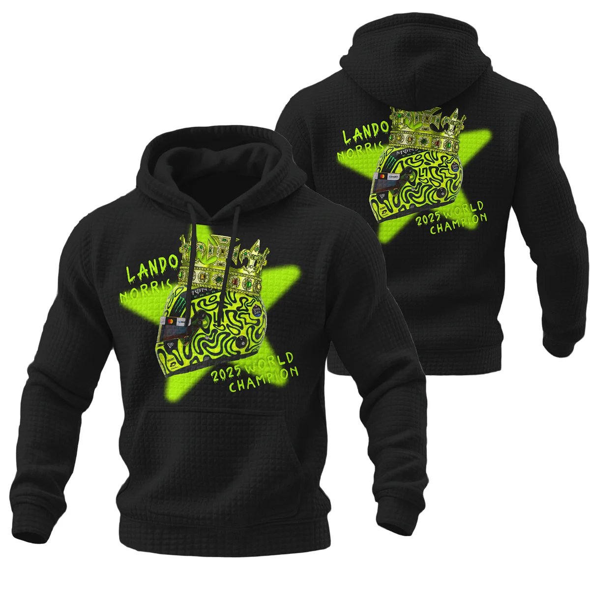 Lando Norris Crown World Champion Hoodie Quilted Waffle BLVALN051225A6HQW