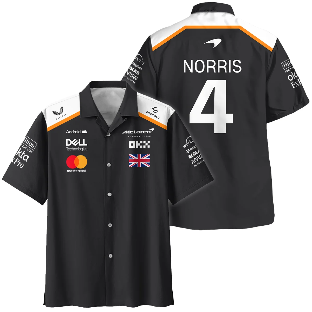 Lando Norris LN4 McLaren F1 Hawaiian Shirt Unisex Motorsport Apparel BLF19625A2HW