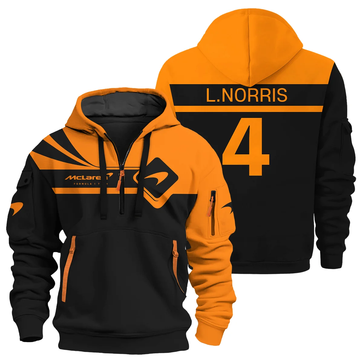 Lando Norris McLaren F1 Logo Hoodie Half Zip Unisex Motorsport Apparel BLMCL5525A13HZ