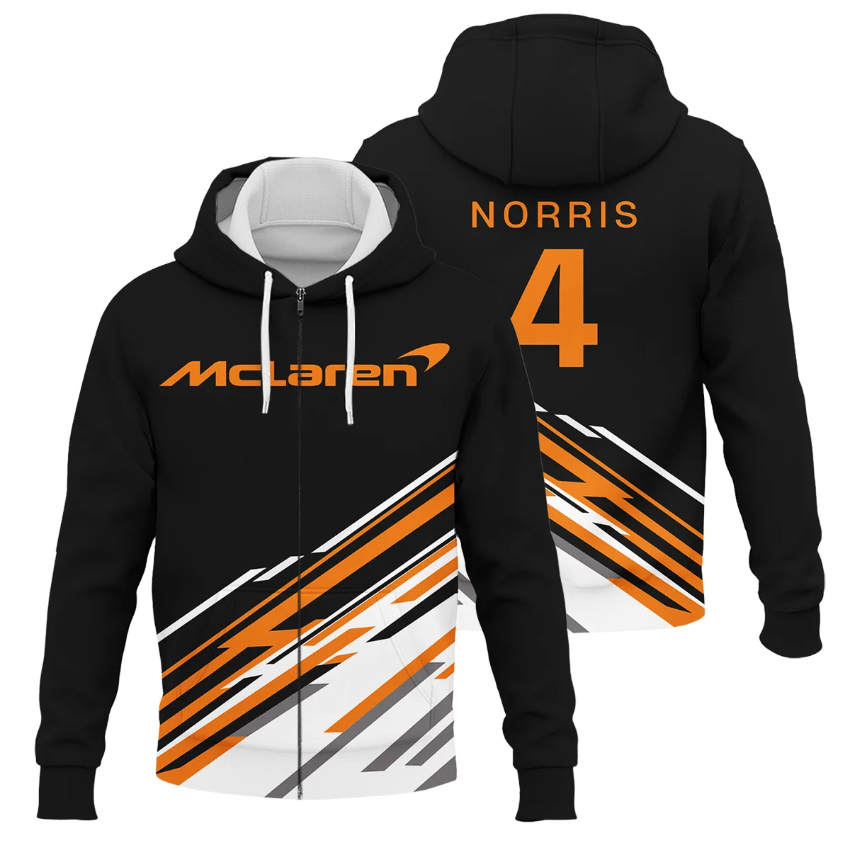 Lando Norris McLaren F1 Logo Zipper Hoodie Unisex Motorsport Apparel BLMCL10425A2ZHD
