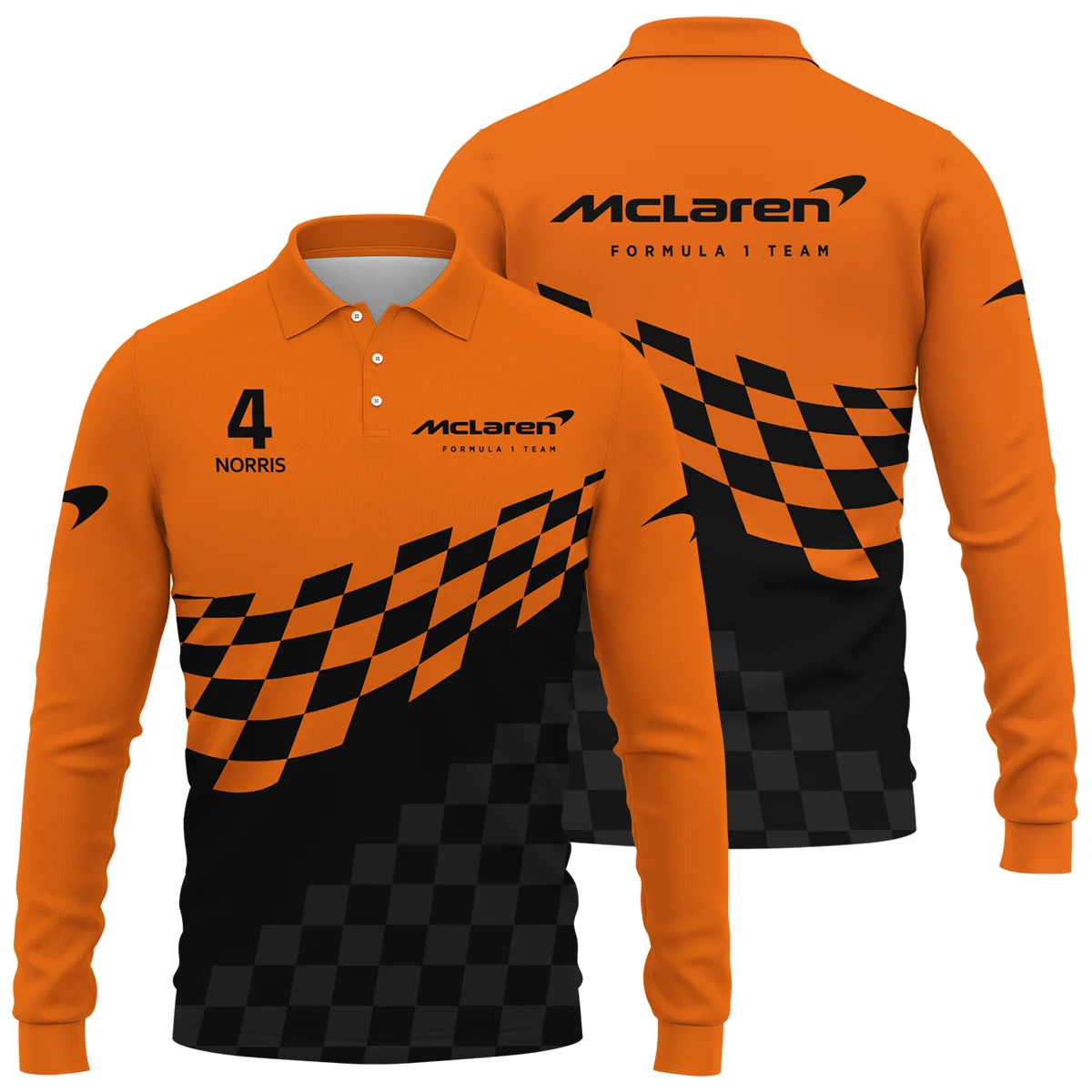Lando Norris McLaren F1 Long Polo Shirt All Over Prints Unisex Motorsport Apparel BLMCL10425A1LPL