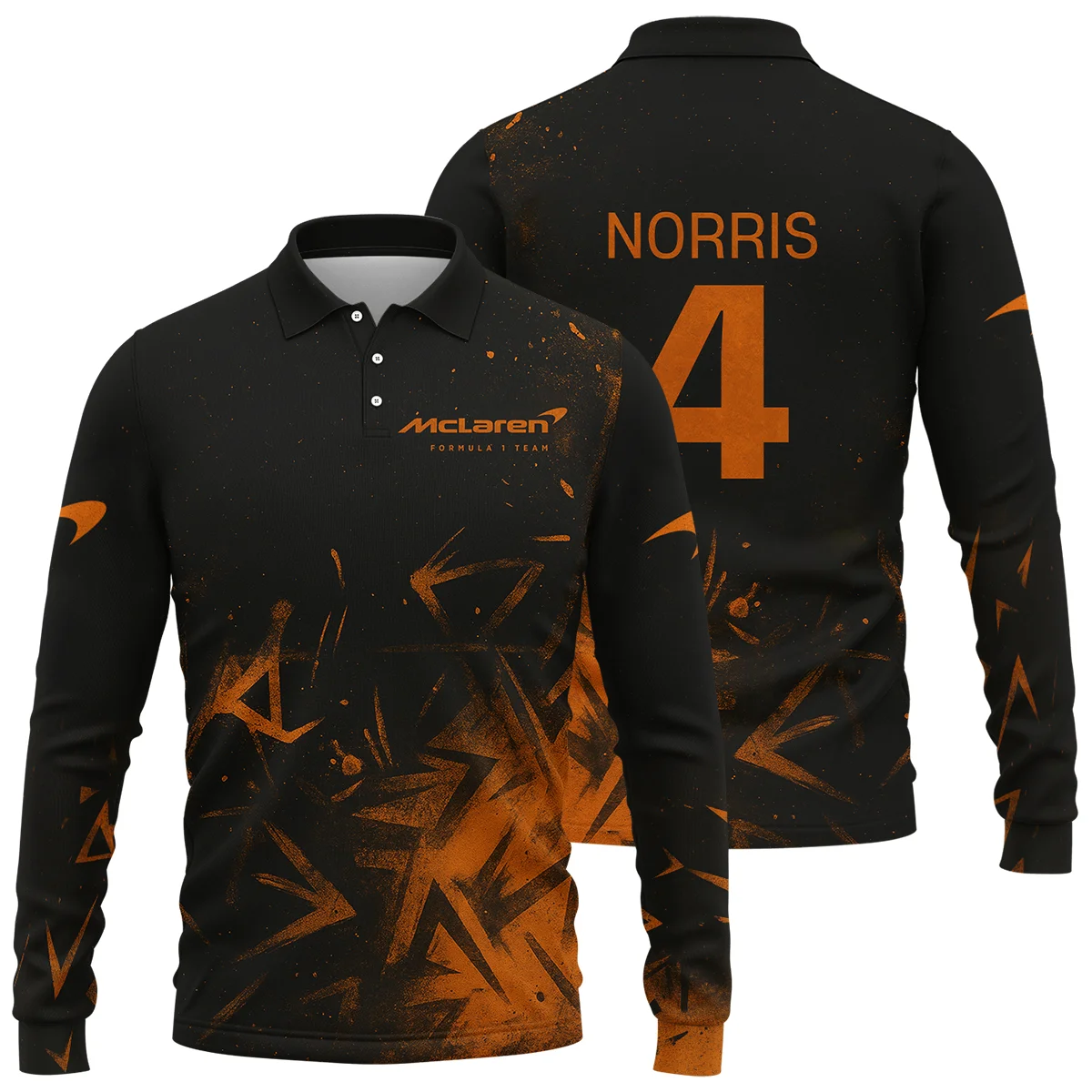Lando Norris McLaren F1 Long Polo Shirt All Over Prints Unisex Motorsport Apparel BLMCL3525A3NRLPL