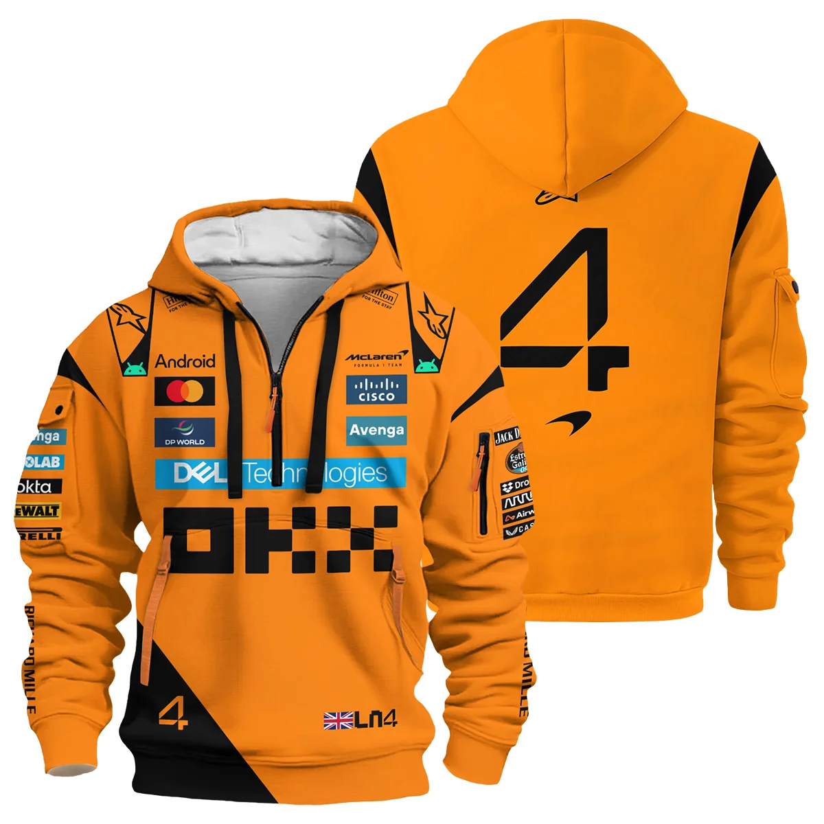 Lando Norris McLaren Formula One Hoodie Half Zipper Unisex Motorsport Apparel BLF1180525A1HDF