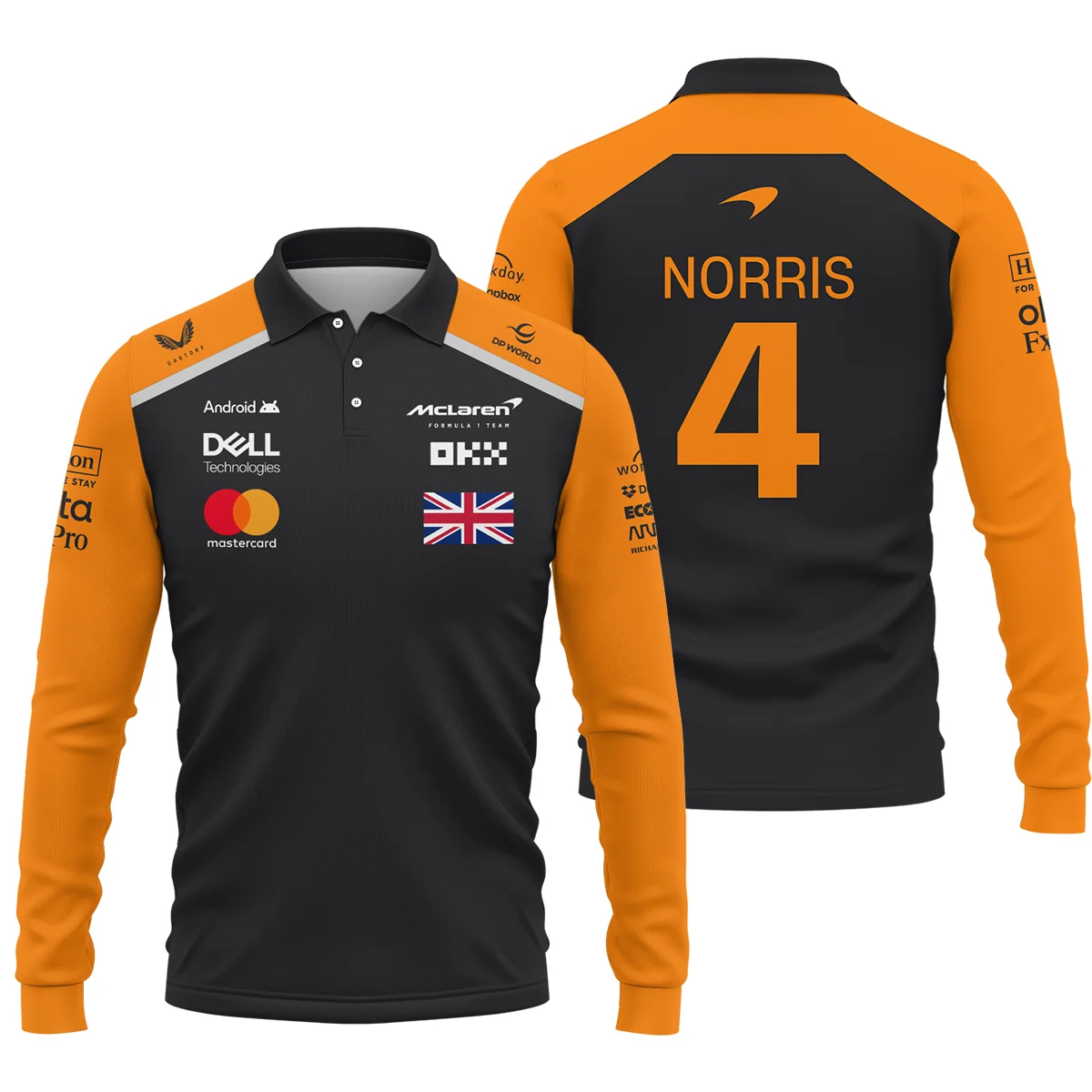 Lando Norris McLaren Formula One Logo Long Polo Shirt Unisex Motorsport Apparel BLF1290325A2MCLLPL